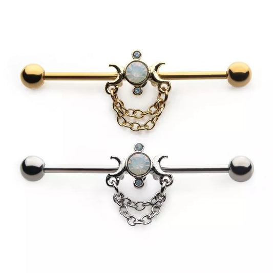 Lune et Opalite avec chaînes