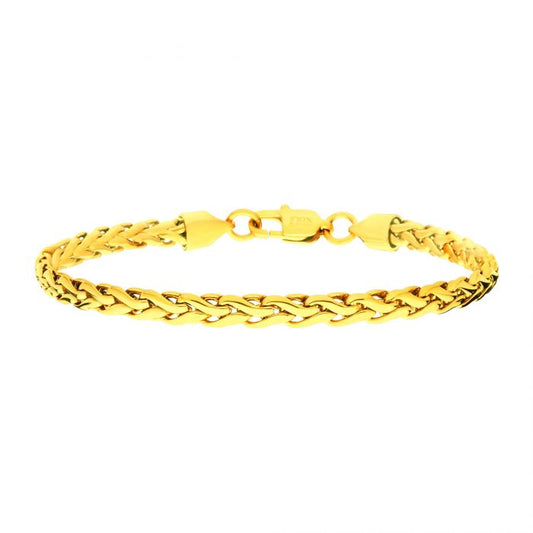 Pulsera de cadena Spiga de acero inoxidable IP en oro con acabado pulido de 18 quilates