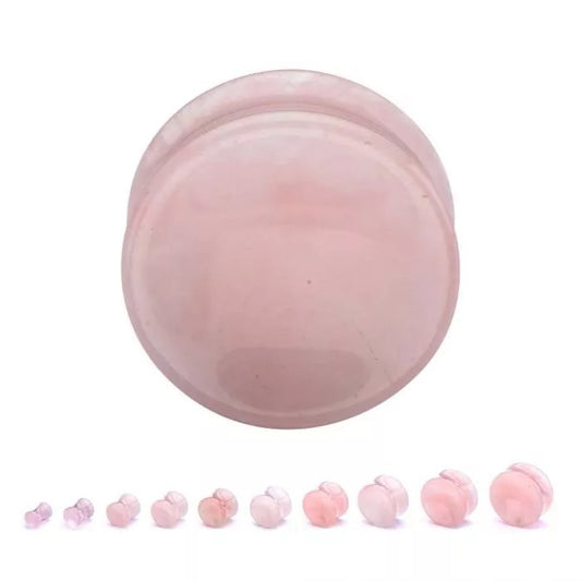 Rose Quartz Double Flare 8g-2g Stone Plug