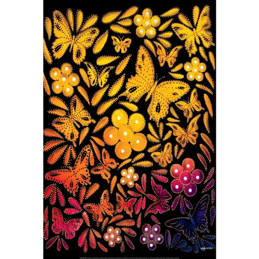 Fleurs et papillons Impression artistique