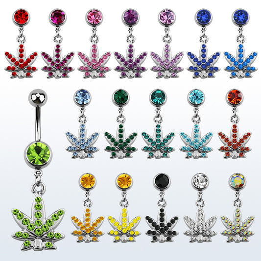 Pot Feuille Avec Lunette Serti Bijoux Nombril