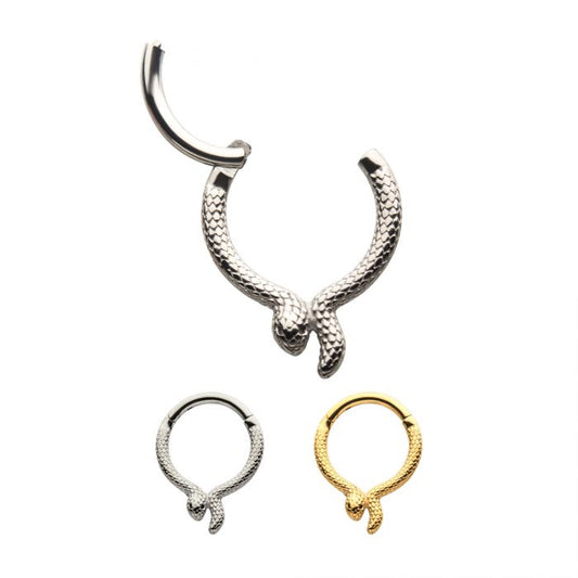 16g Snake With Tail Hinged Hoop