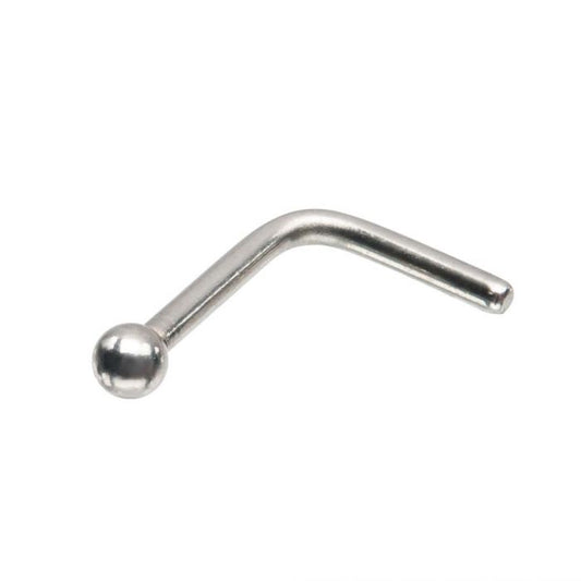 Stud de nariz en forma de L con parte superior esférica de 18 g y 2 mm