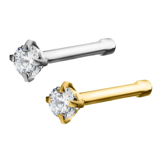 Hueso de nariz con gema de punta de 1,5 mm S/S