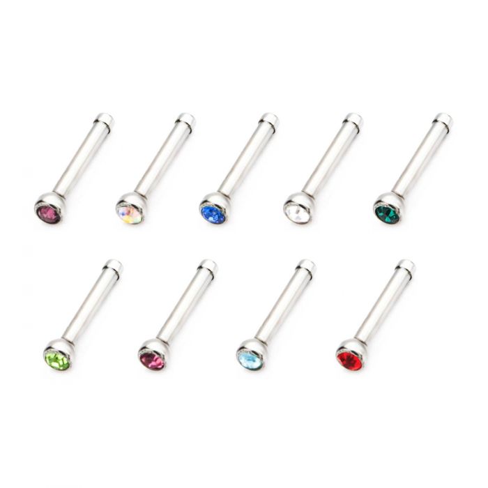 18g Bezel Set 1.5mm Gem Nose Bone