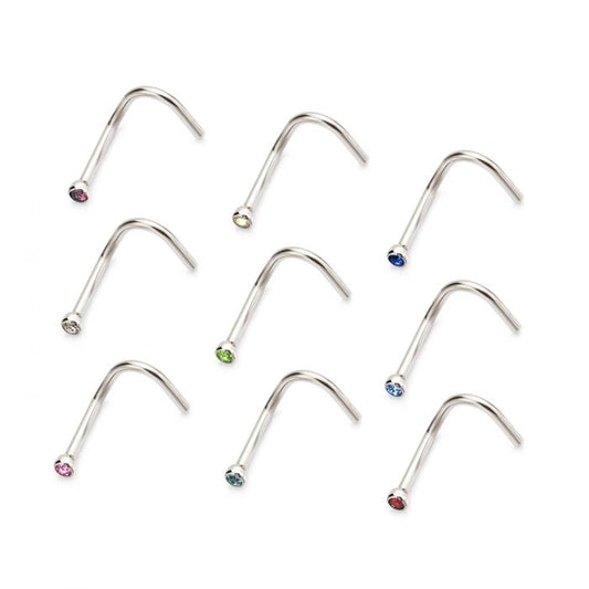 Juego de bisel de 18 g, tornillo de nariz con gema de 1,5 mm