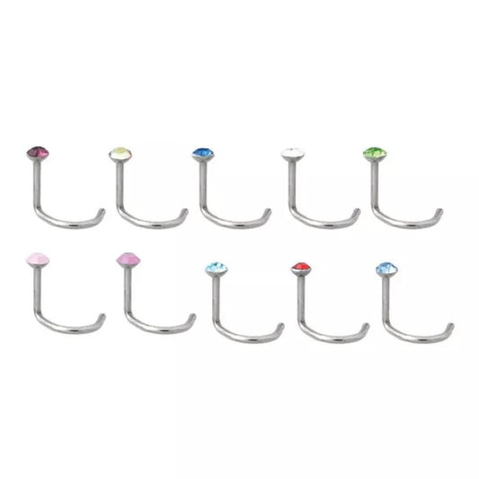 Juego de bisel de 18 g, tornillo de nariz con gema de 2 mm