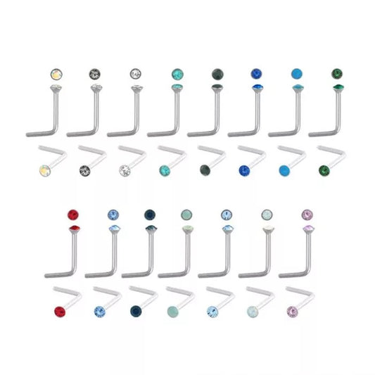 Juego Bez de 20 g con gema en forma de L de 2 mm