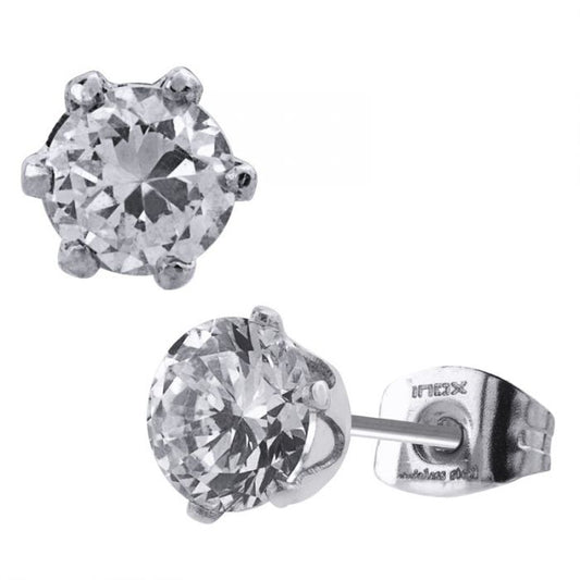 Boucles d'oreilles clous CZ 8mm