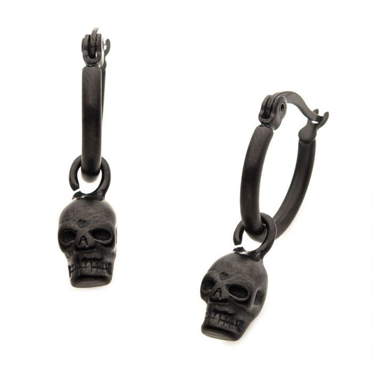 Huggie pendentif tête de mort noir mat