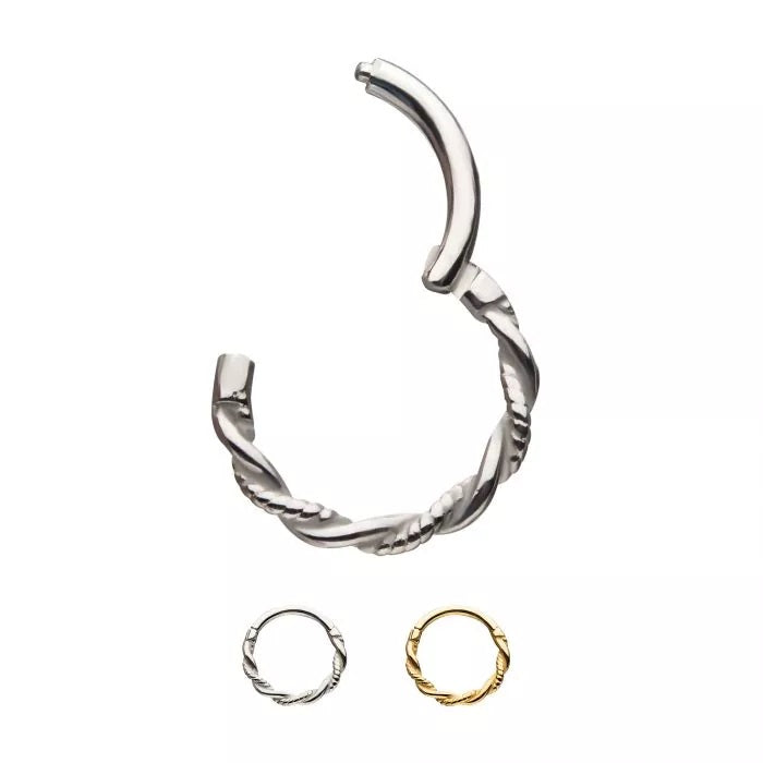 Textured Twist Hinged Hoop