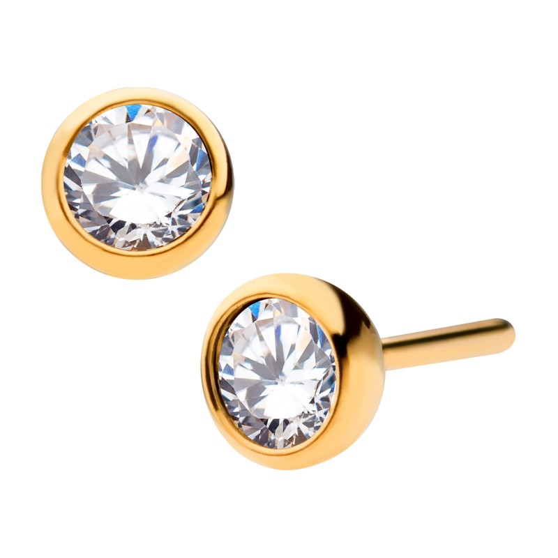 Conjunto de bisel de PVD de 24 quilates con tapa de cristal Swarovski