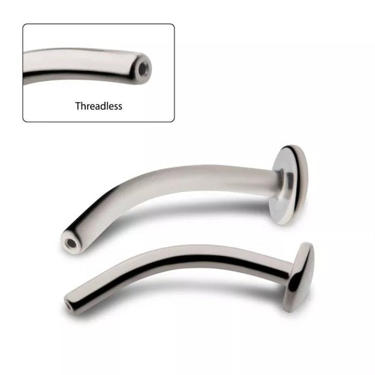 Labret curvado de 14 g con base de 5 mm