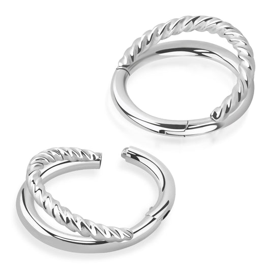 Double Cerceau Torsadé Et Uni